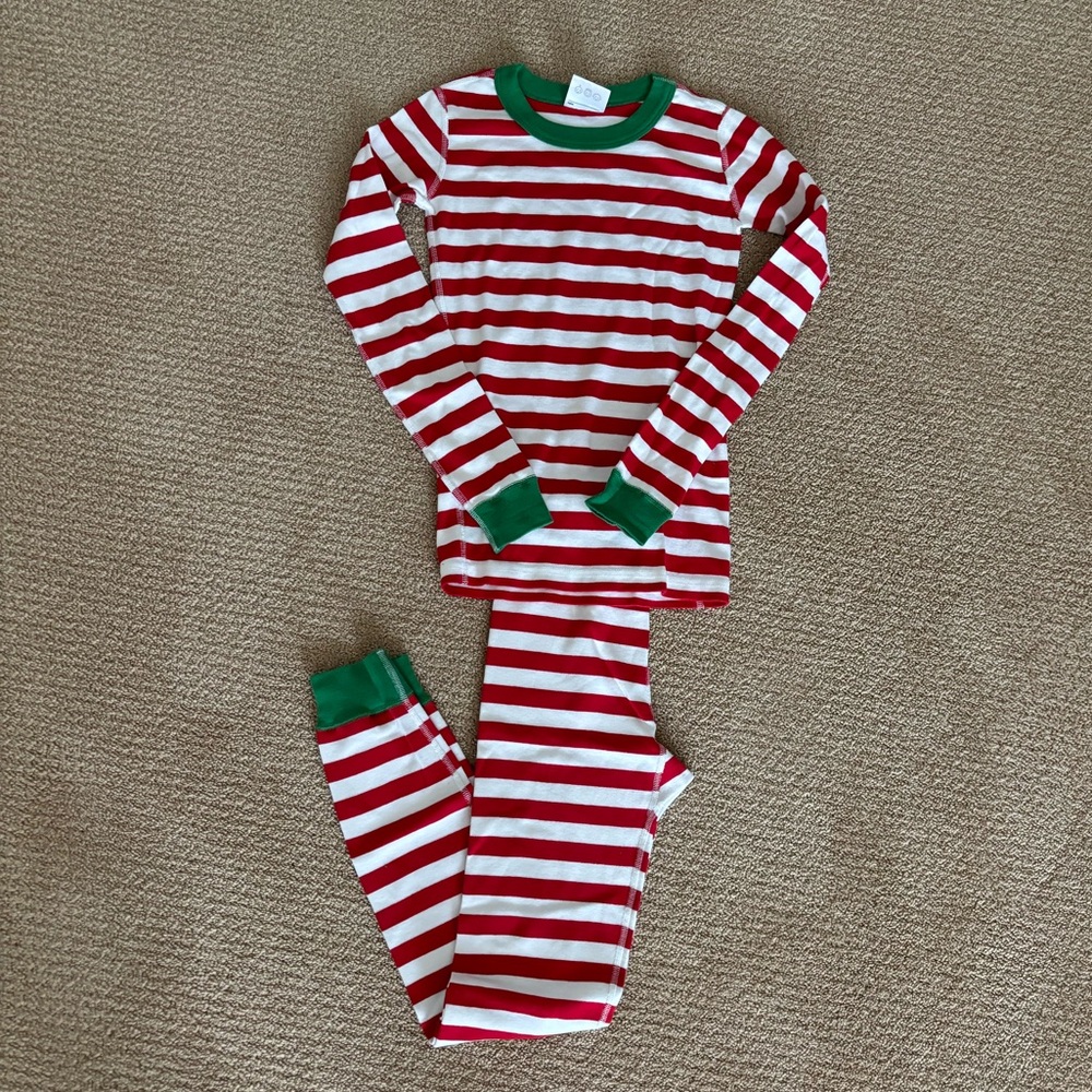 Hanna Andersson holiday stripe long john pajamas
